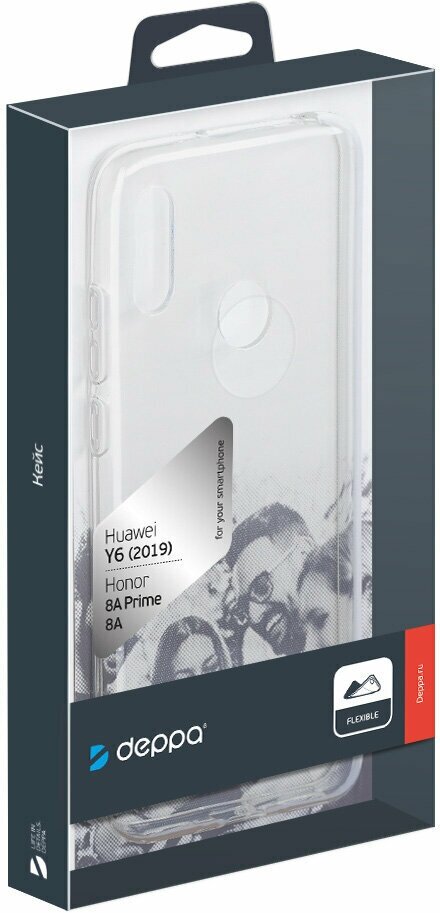Чехол Gel Case для Honor 8A/ Huawei Y6 (2019), прозрачный, Deppa 87318