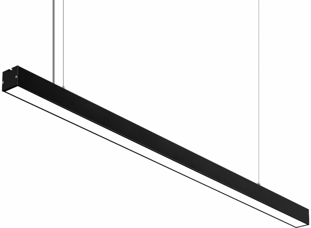 Линейный подвесной светодиодный светильник Apeyron 24Вт, ip40, 4x4х100 см, цвет - черный/ 30-10
