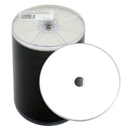 Оптический диск DVD-R 4.7 Гб CMC 16-ск. с полнозакрашенной поверхностью для струйной печати, в упаковке 50 шт.