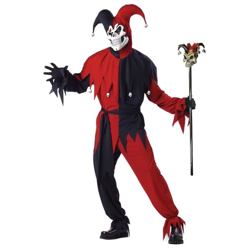 фото Костюм дьявольский шут черно-красный взрослый, xl (50-52) california costumes