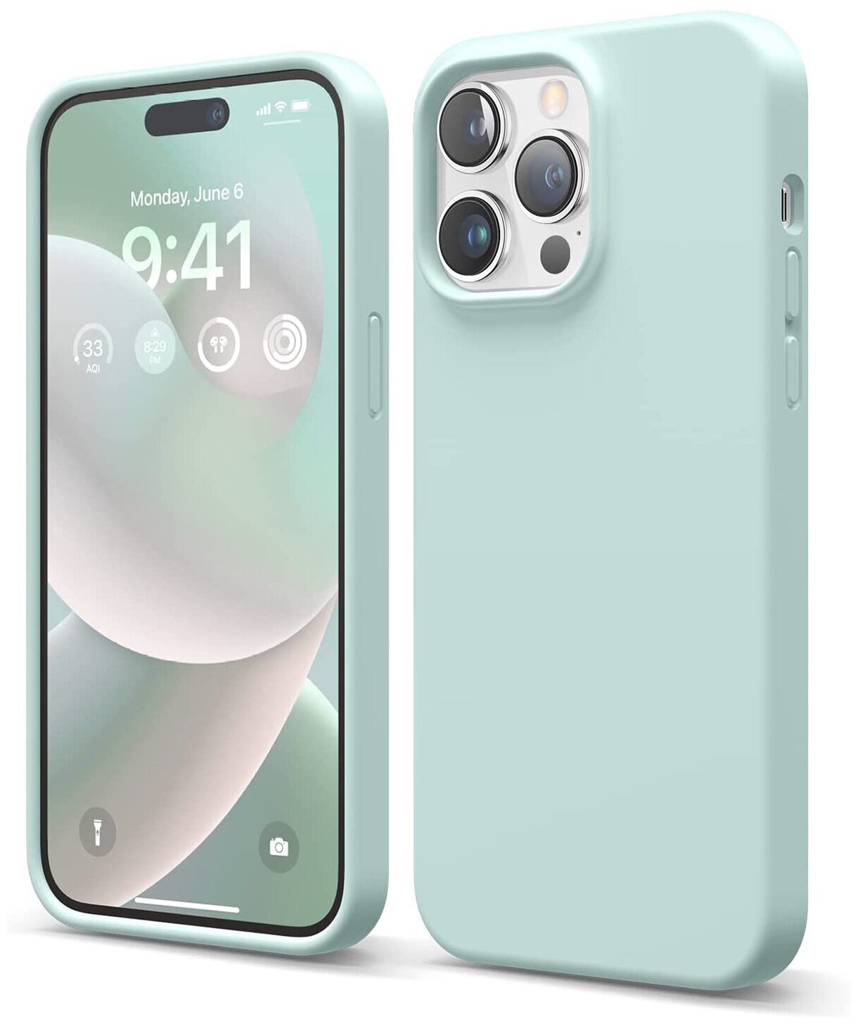 Elago для iPhone 14 Pro Max чехол Soft silicone (Liquid) Mint, шт