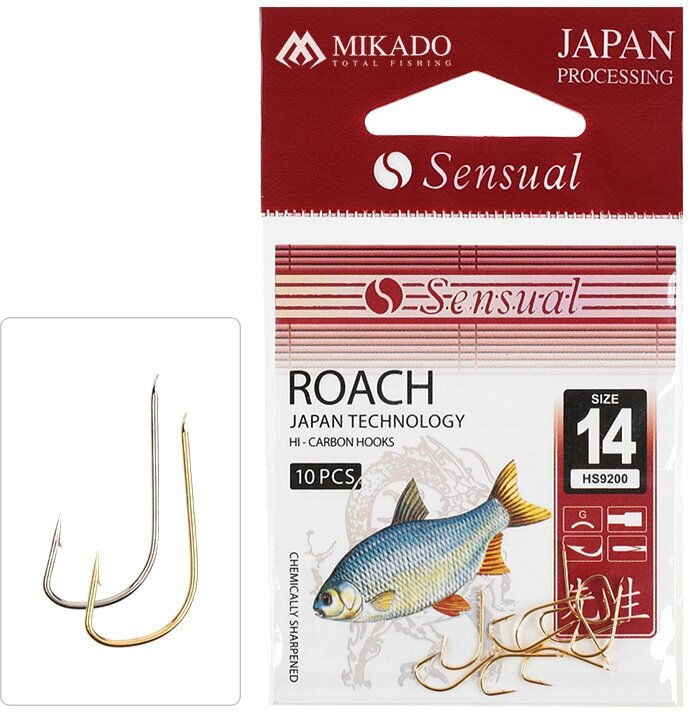 Крючки Mikado SENSUAL - ROACH № 10 NI (с лопаткой) ( 10 шт.) HS9200-10N