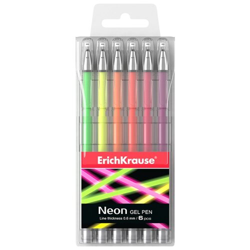 фото ErichKrause набор гелевых ручек Neon, 0.8 мм (39000), разноцветный цвет чернил