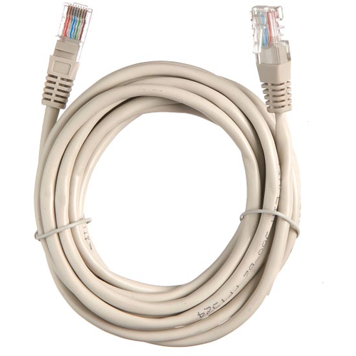 Патч корд 3 метра, UTP4, cat.5, медный, интернет кабель RJ45 с переходником RJ-45 на RJ-45 в комплекте, серый