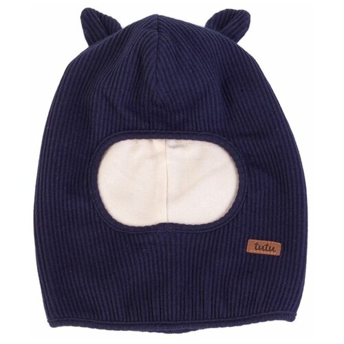 фото Шапка-шлем tutu для мальчиков демисезонная, хлопок, подкладка, размер 44-48, синий