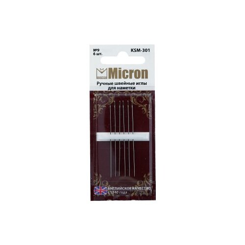 Купить Иглы для шитья ручные Micron KSM-301 набор для наметки 6 шт. в блистере 9 28249598782