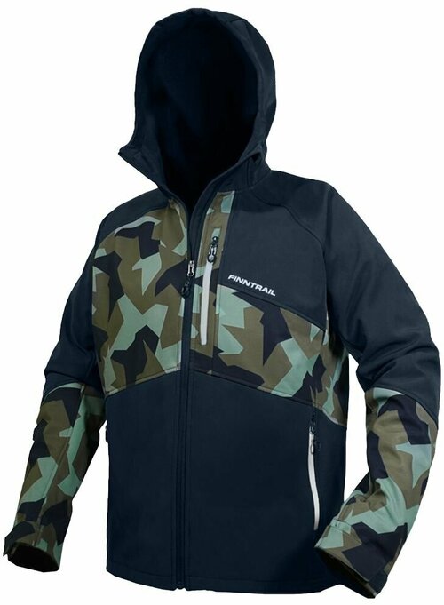 Куртка Finntrail Softshell Tactic, размер 2XL, черный, хаки