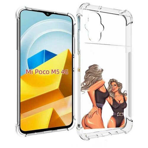 Чехол MyPads девушка-в-купальнике-черном женский для Xiaomi Poco M5 задняя-панель-накладка-бампер