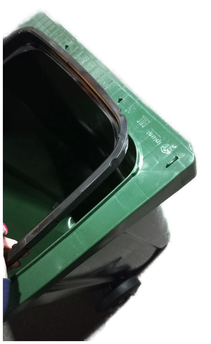 Мусорный бак, контейнер в комплекте с пакетодержателем, 240 л, зеленый цвет - фотография № 7