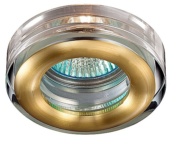 Светильник Novotech Aqua 369881, GU5.3, 50 Вт, цвет арматуры: золотой, цвет плафона: бесцветный