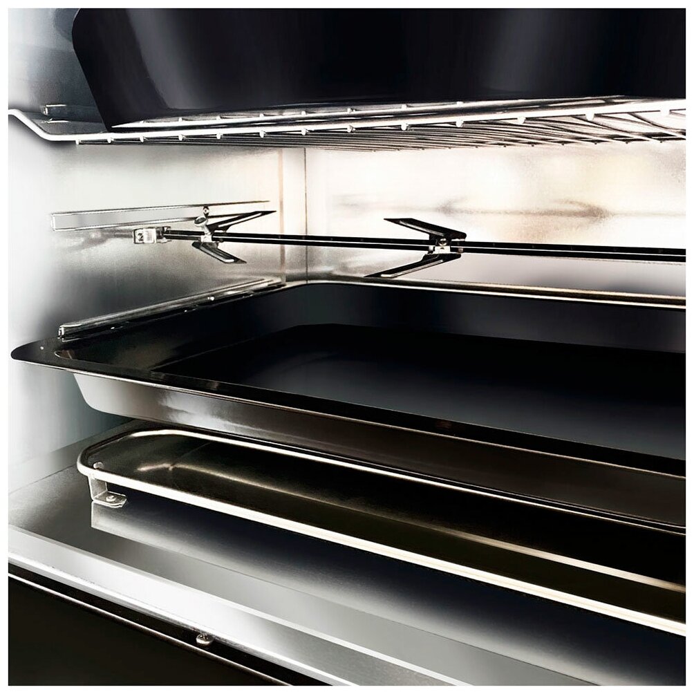 Мини-печь Ginzzu HOT-177, серый, 72л, 2500Вт, подсветка, таймер, конвекция, вертел - фотография № 3