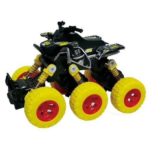 Квадроцикл Funky Toys Die-cast, инерционный механизм, рессоры, 6*6, желтый 61065 машинка die cast инерционный механизм рессоры оранжевая 1 46 funky toys ft61074