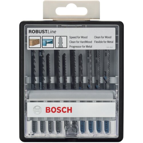 Набор пилок для лобзика BOSCH Robust Line Wood and Metal 10 шт. (2 607 010 542)