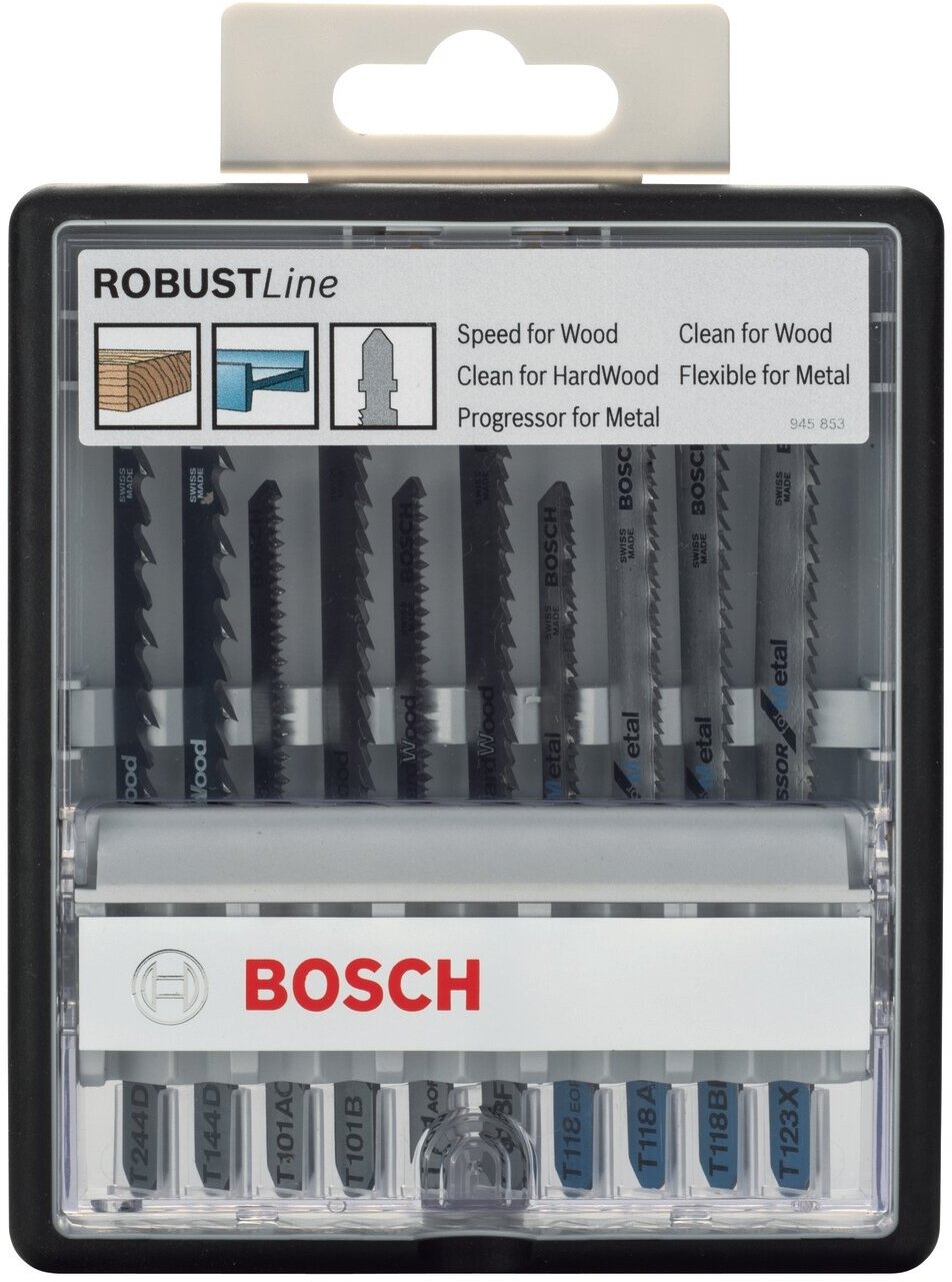 Набор пилок Robust Line T хвостовик 10 шт Bosch 2607010542