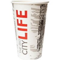 Бумажные одноразовые стаканы, 400 мл, Big City Life, однослойные, для кофе, чая, холодных и горячих напитков, 50 шт в упаковке