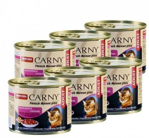 Animonda Carny, беззерновой для кошек , с мясным ассорти 6 шт. х 400 г (паштет) - фотография № 4