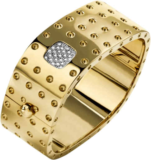 Кольцо Roberto Coin, белое, желтое золото, 750 проба, рубин, бриллиант, размер 19