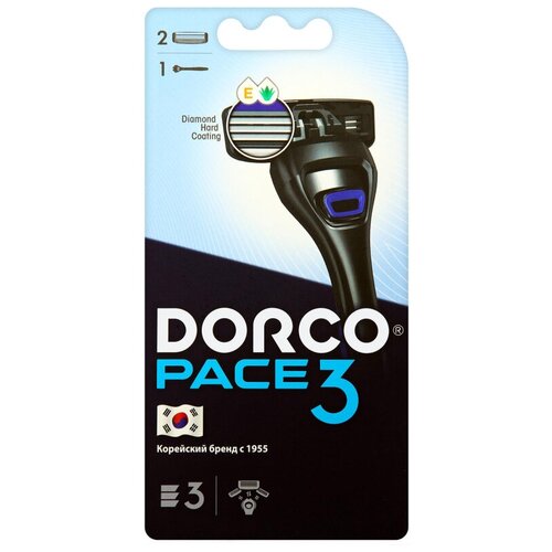 комплект 50 наб бритва dorco pace3 2 см кас 3лез плав головка увл полос tra4002 Бритва Dorco PACE3, 2 см. кас.3лез, плав. головка, увл. полос. TRA4002, 1 шт.