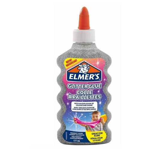 Клей для слаймов ELMERS с серебристыми блестками, 177 мл (1 слайм), 2077255