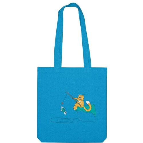 фото Сумка «кот-рыбак с уловом» (серый) us basic