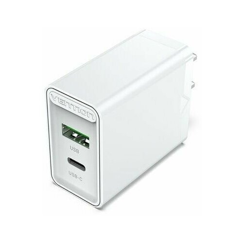 Зарядное устройство сетевое Vention FBBW0-EU Сетевое зарядное устройство Vention на 2 порта USB (A+C) QC 4.0 Белый сетевое зарядное устройство borasco 2xusb 2 1a белый [20647]