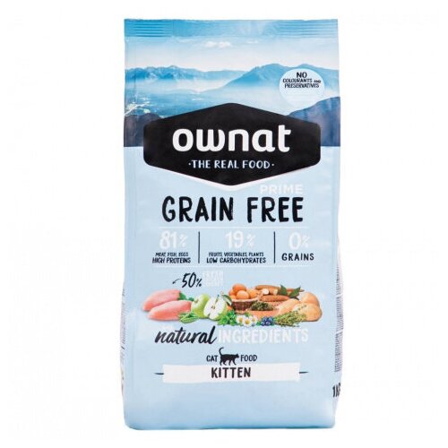 Ownat GRAIN FREE PRIME сухой корм для котят, 1 кг