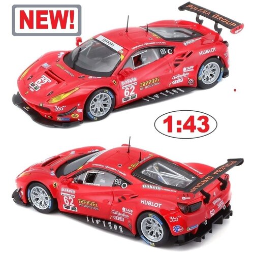 Машинка коллекционная металлическая 1:43 Ferrari Racing - 488 GTE 2017 18-36301 bburago 1 43 sf71 no 5 f1 rb15 w10 sf90 2019 racing formula racing static simulation alloy alloy car model ferrari