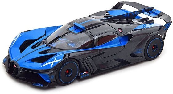 Модель автомобиля Bugatti Bolide Met. Black/Blue 1:18 Bburago