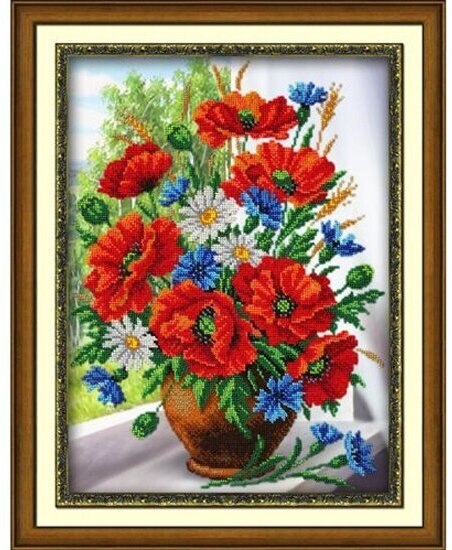Набор для вышивания бисером Паутинка Б1235 Любимые цветы, 38*28 см