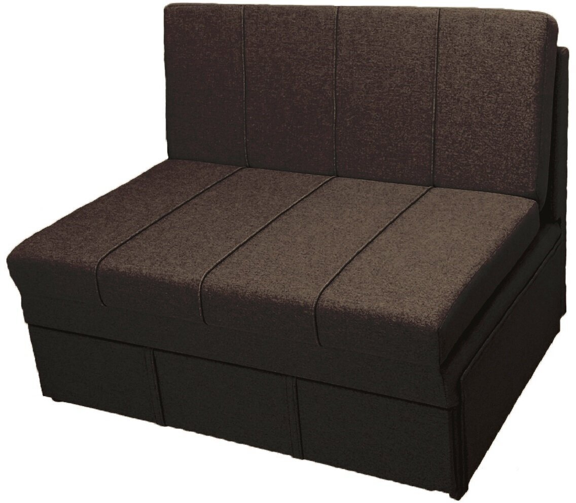 Диван-кровать StylChairs Сёма, ширина 120 см, без подлокотников, обивка: ткань рогожка, цвет: темно-коричневый