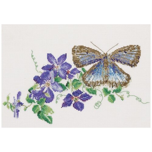 Thea Gouverneur Набор для вышивания Бабочка-клематис,438, 29 х 18 см