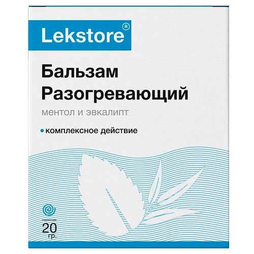 Бальзам Mirrolla Lekstore разогревающий с ментолом и эвкалиптом, 20 г