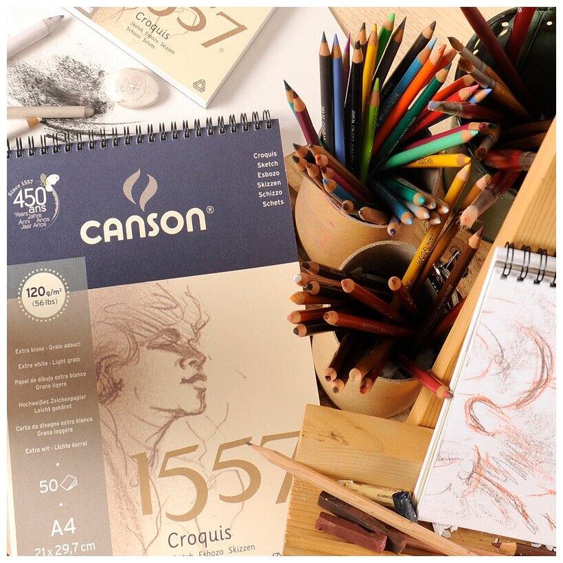 Альбом-склейка для графики Canson "1557" 42х59,4 см 50 л 120 г - фото №3