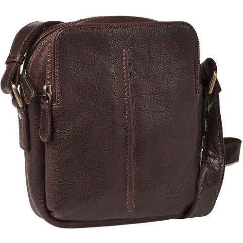 фото Сумка кросс-боди dr.koffer спортивная, натуральная кожа, коричневый