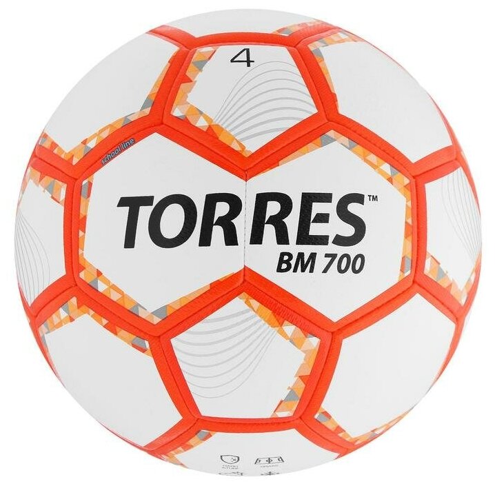 TORRES Мяч футбольный TORRES BM 700, PU, гибридная сшивка, 32 панели, р. 4