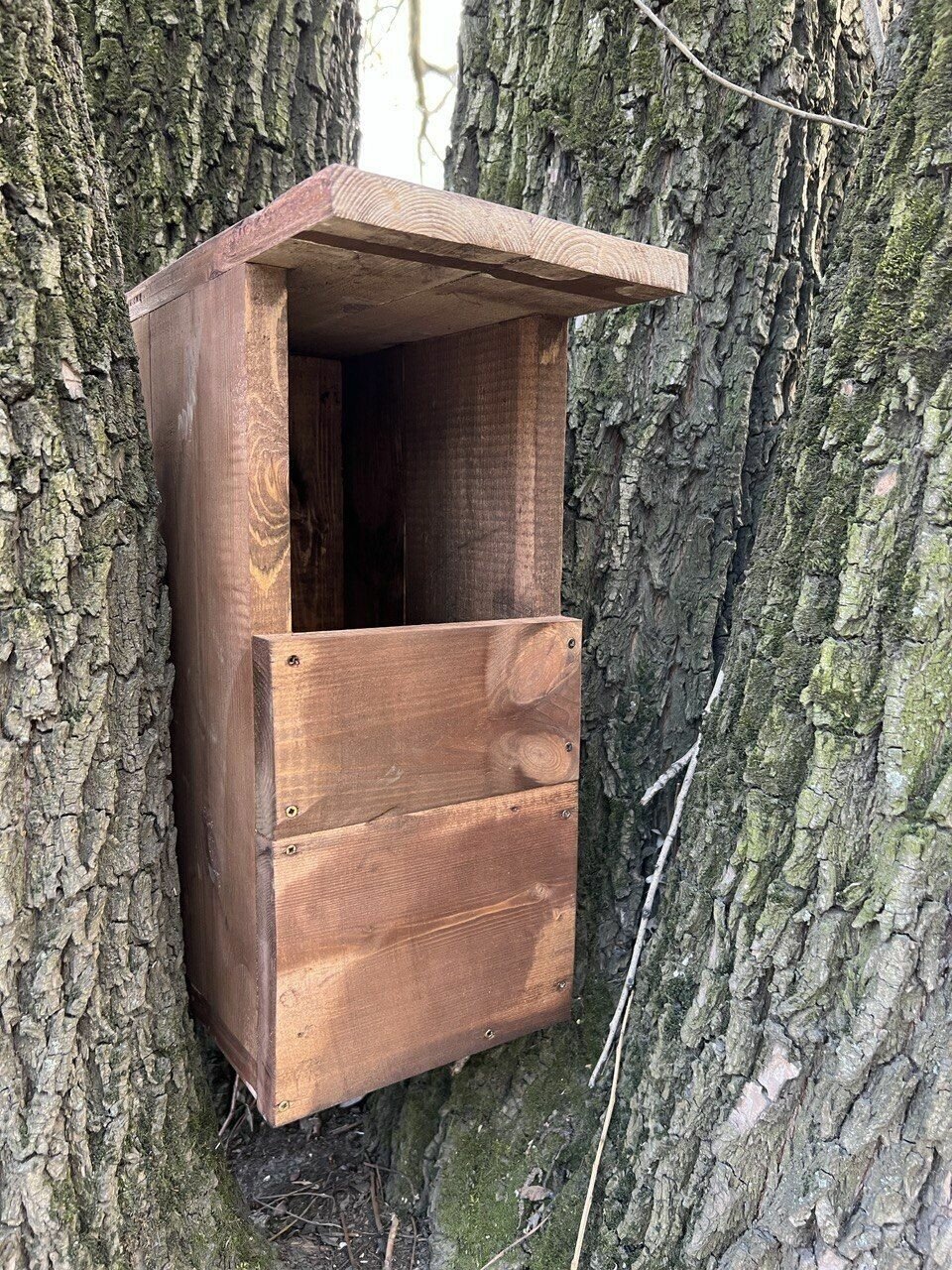 Деревянный скворечник-совятник для птиц сов из дерева сосны, собранный, WS-006 - фотография № 14