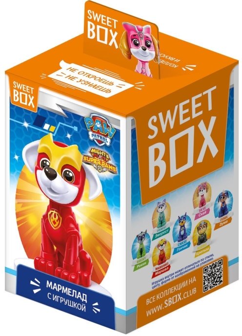 SWEET BOX щенячий патруль 3 Мармелад с игрушкой в коробочке. штука. - фотография № 1