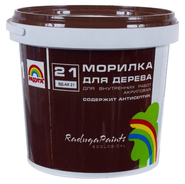 Морилка акриловая акрилатная Радуга 21 вд-ак 21 цвет орех 1кг для внутренних работ без запаха