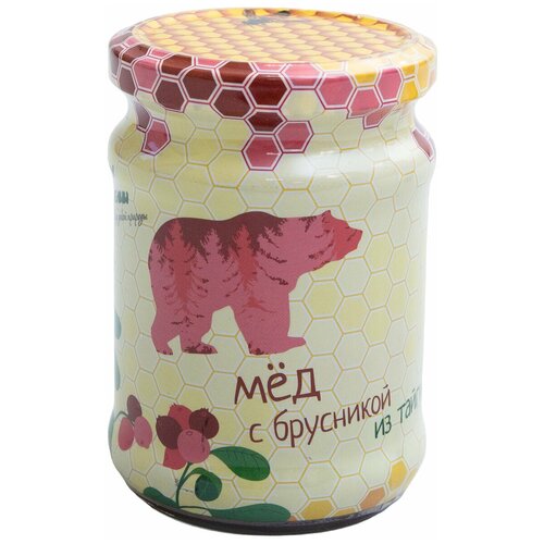 Мёд с брусникой, ТМ "Ягоды Карелии" 320 гр