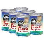 Влажный корм для собак Lunch for pets мясное ассорти, язык 6шт. х 850г - изображение