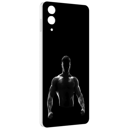 Чехол MyPads накаченный мужчина в тени мужской для Samsung Galaxy Z Flip 4 (SM-F721) задняя-панель-накладка-бампер