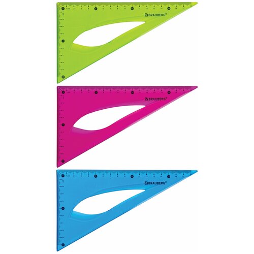 Треугольник BRAUBERG 210677, комплект 12 шт. треугольник 30° 18см brauberg flex пластик цветной 24шт 210677