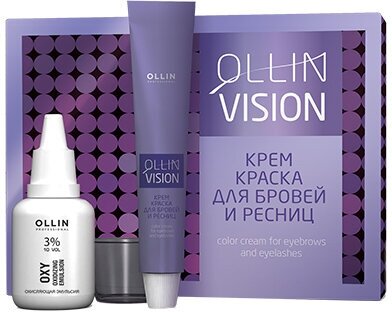 OLLIN VISION крем краска для бровей И ресниц коричневая