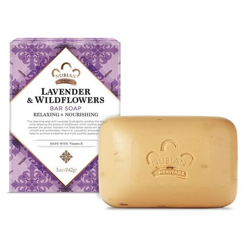 Nubian Heritage Мыло кусковое Lavender & Wildflowers, 142 г