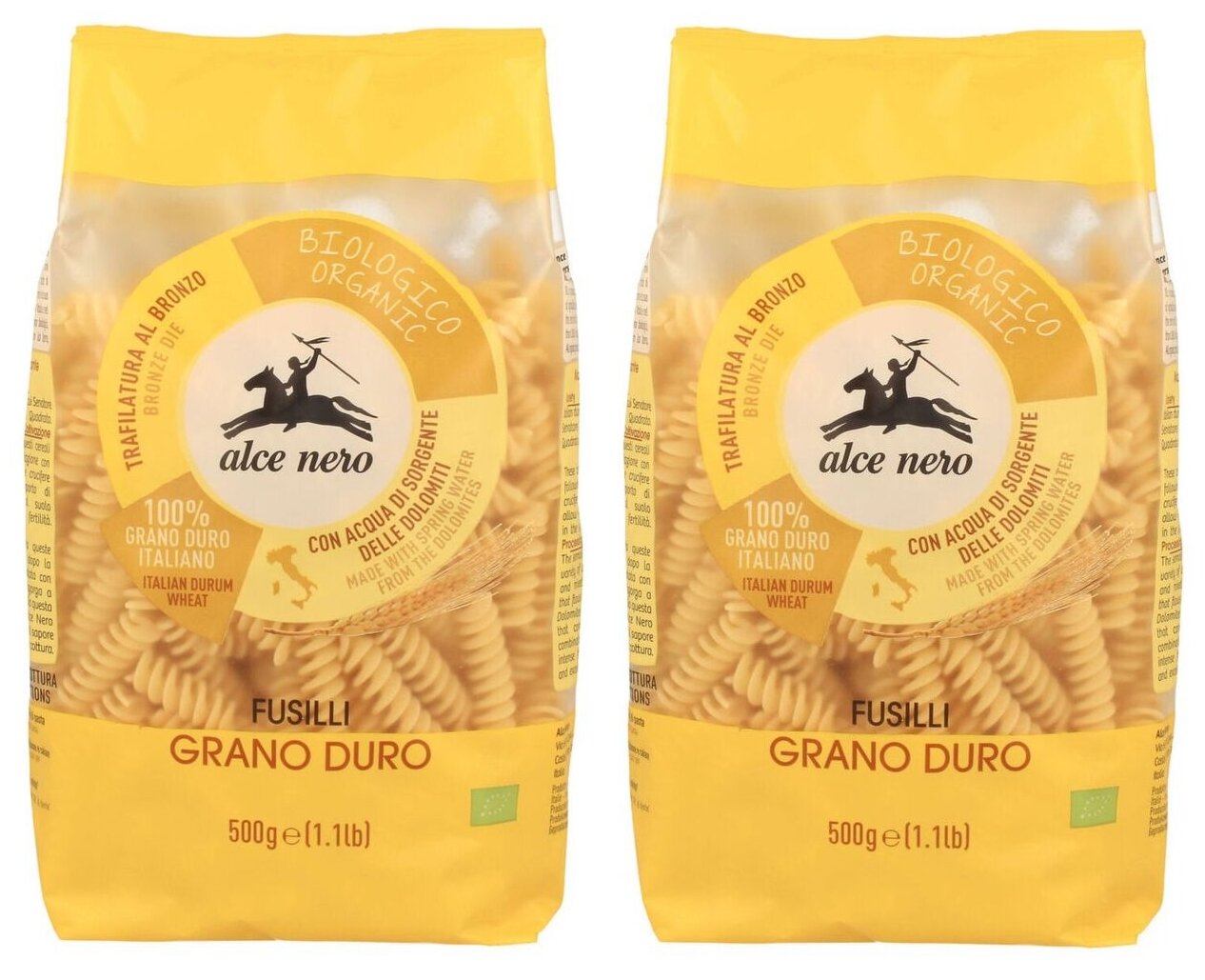 Макаронные изделия Alce Nero Fusilli Biologici-Organic, 500 г 2 пачки