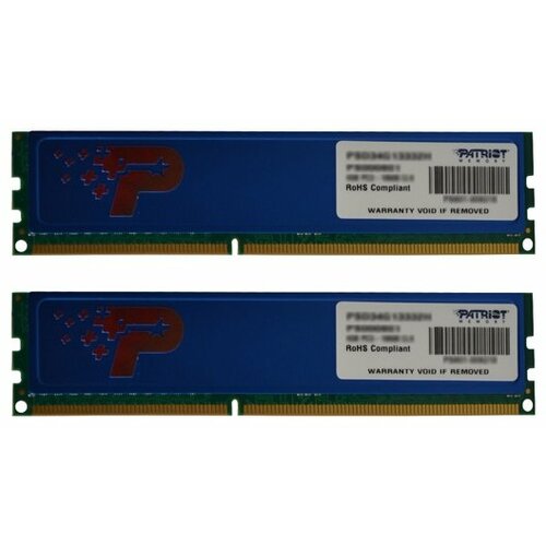 DDR 3 DIMM 8Gb 4GBx2 PC12800 1600Mhz PATRIOT Signature Kit PSD38G1600KH retail 246400₽