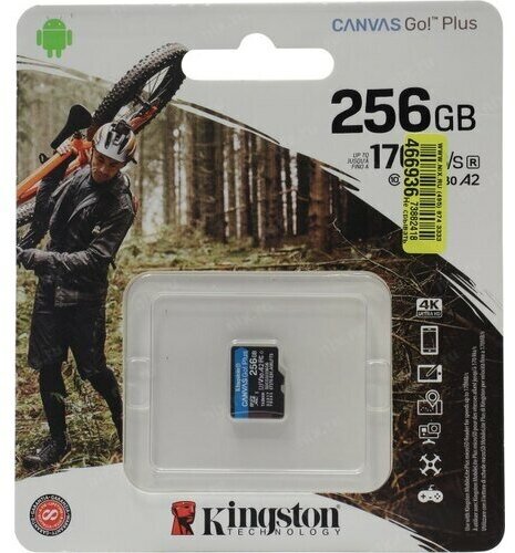 Карта памяти microSDXC UHS-I U3 KINGSTON Canvas Go! Plus 512 ГБ, 170 МБ/с, Class 10, , 1 шт., переходник SD - фото №14