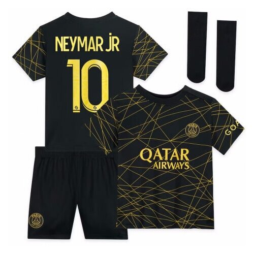 Спортивная форма  для мальчиков, футболка и шорты, размер 22, черный, золотой