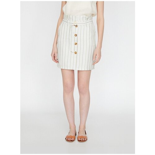 фото Юбка koton women, 9yak72803uw, цвет: green stripe, размер: 42