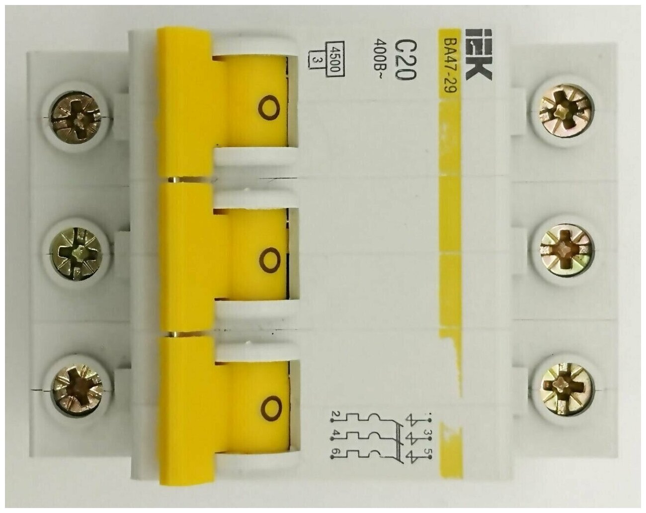Автоматический выключатель IEK Home ВА47-29 3P C20 А 4.5 кА - фотография № 5